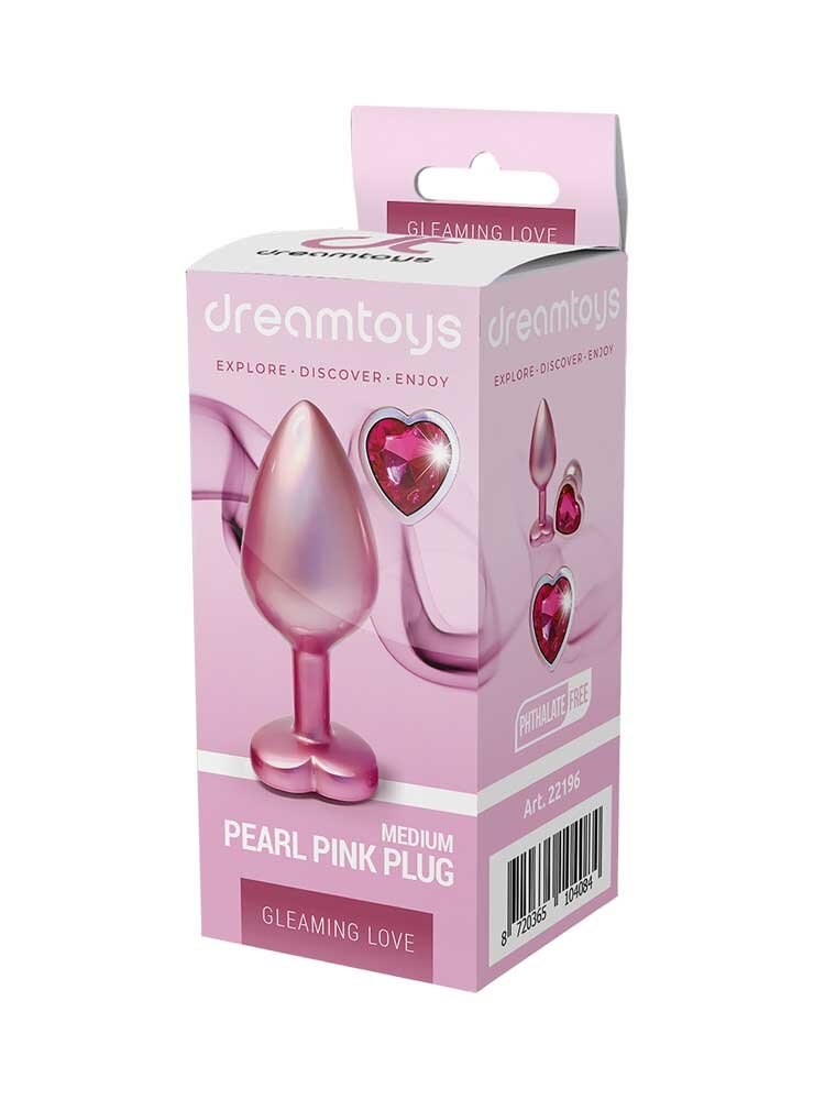 3.4cm Ø Medium Heart Gleaming Love Plug Pink 8.3cm Dream Toys