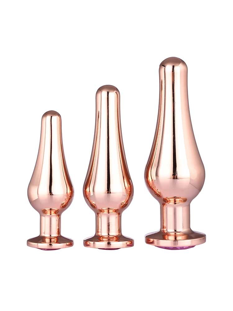 Gleaming Love Trainer Kit Rose Gold Long Plugs by Dream Toys