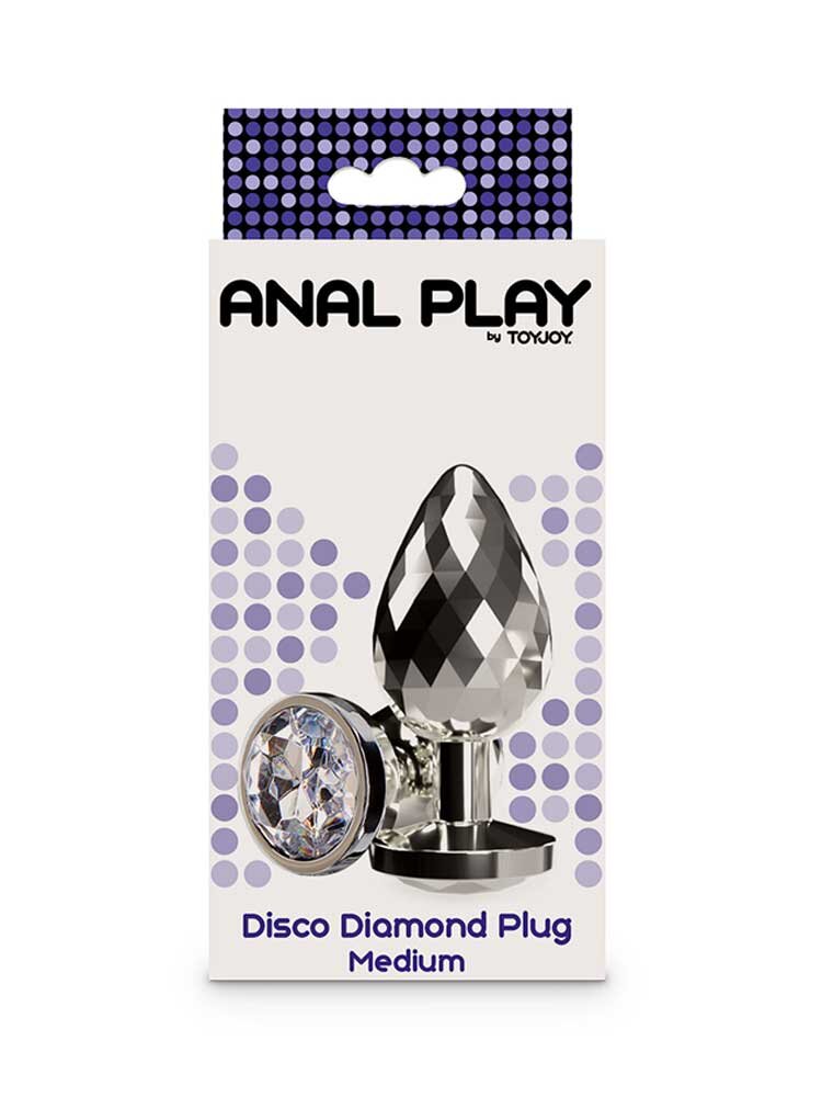 3.3cm Ø Medium Disco Diamod Plug Silver 8.2cm ToyJoy