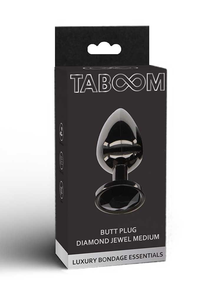 Diamond Jewel Butt Plug Medium Black by Taboom