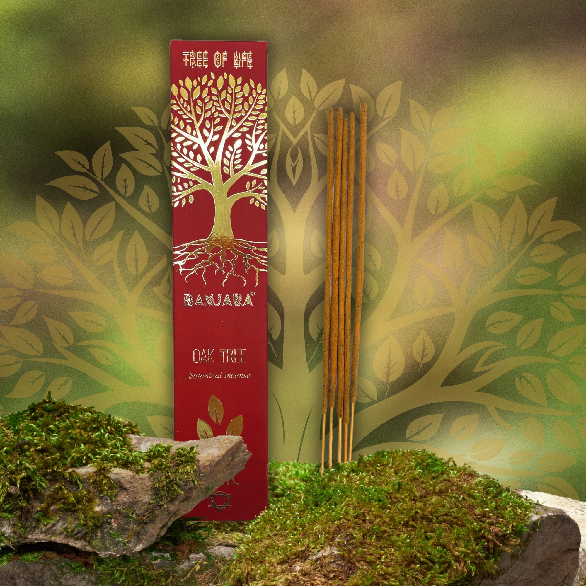Oak Tree 12 Botanical Incense Sticks 15gr Banjara Incense
