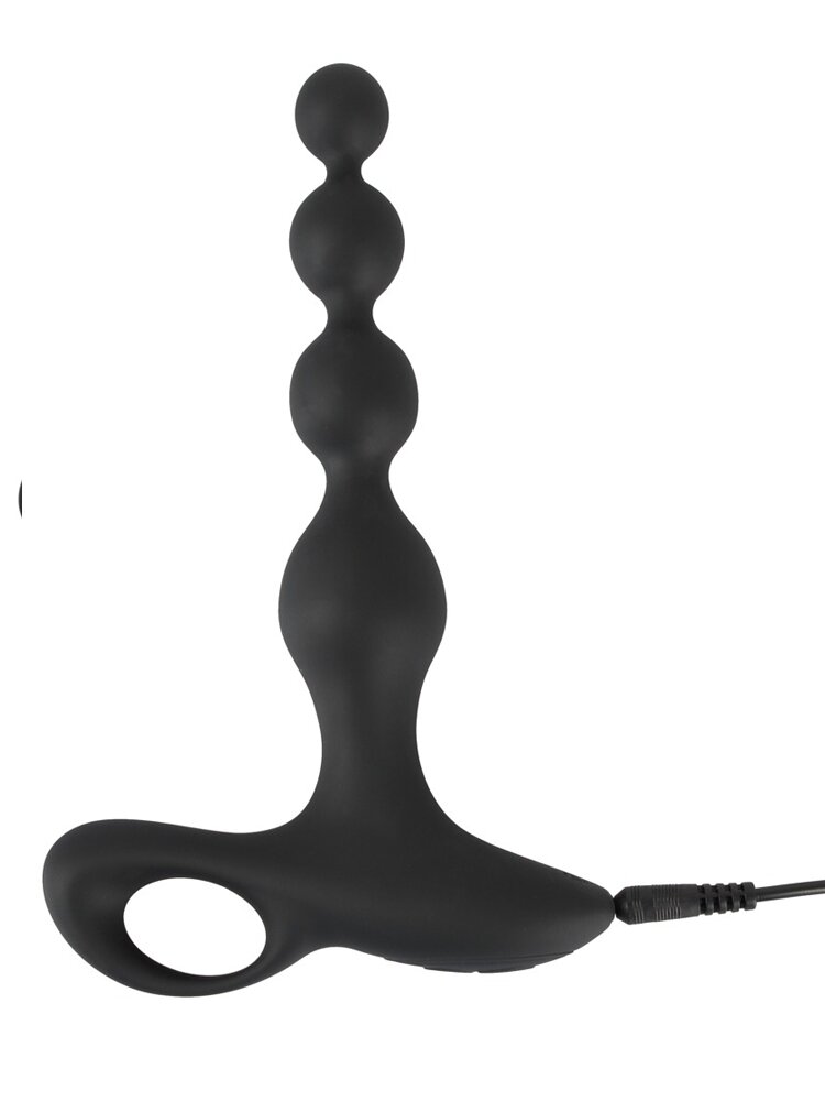 20.0cm Rechargable Silicone Anal Beads Black Velvets Orion