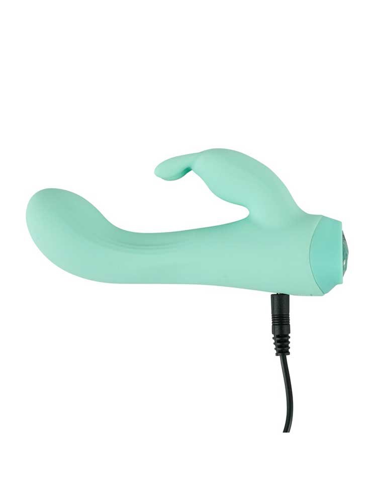 13.6cm Cuties Silky Touch Mini Rabbit Vibrator Green You2Toys