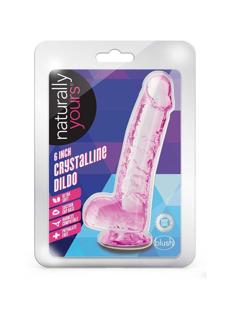 15.2cm Naturally Yours Crystalline Dildo Pink Blush Novelties