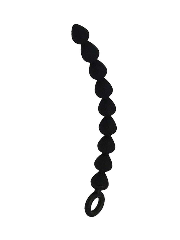 Silicone Anal Beads Black by Sportsheets