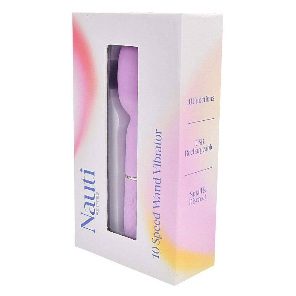 14.0cm Pink 10 Speed Wand Vibrator Nauti Petites