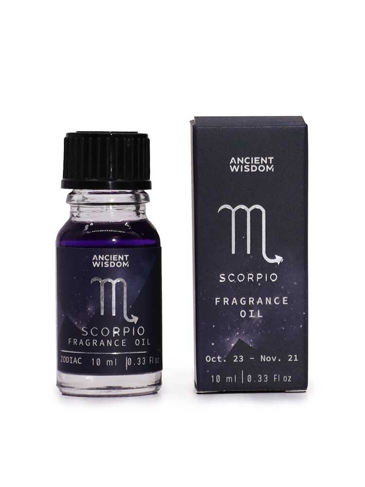 Σκορπιός (Scorpio) Zodiac Fragrance Oil - Obsidian & Dark Coffee 10ml Ancient Wisdom