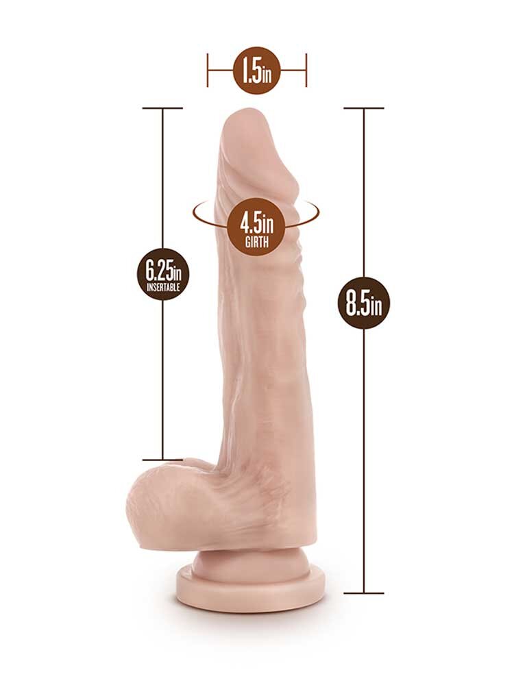 21.5cm Dr Skin Realistic Stud Muffin with Balls Vanilla Blush Novelties