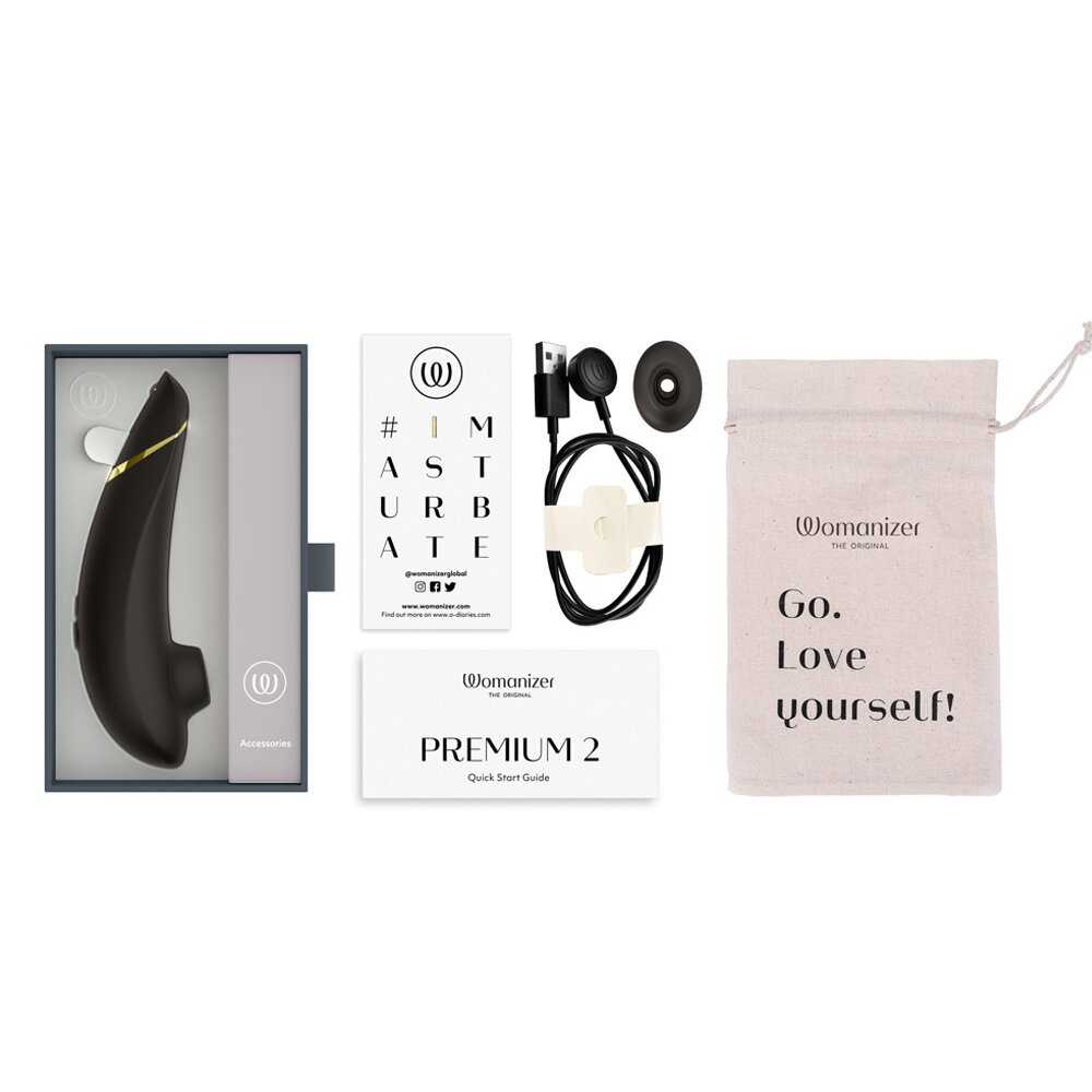 15.5cm Premium 2 Clitoral Stimulator Black by The Original Womanizer