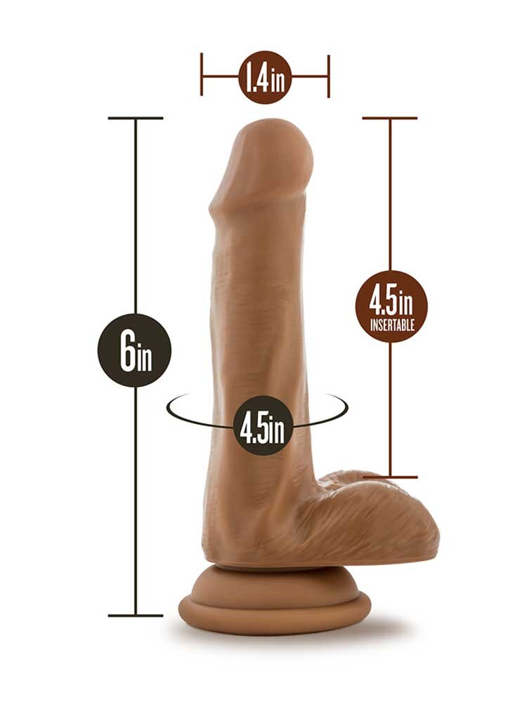 16.5cm Dr Skin Realistic Dildo with Balls & Possable Shaft Mocha Blush Novelties