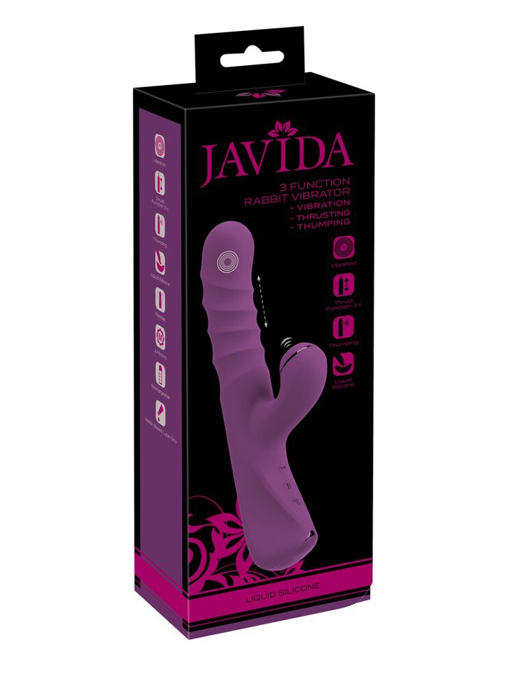 24.1cm Javida 3 Function Silicone Vibrator Purple Orion