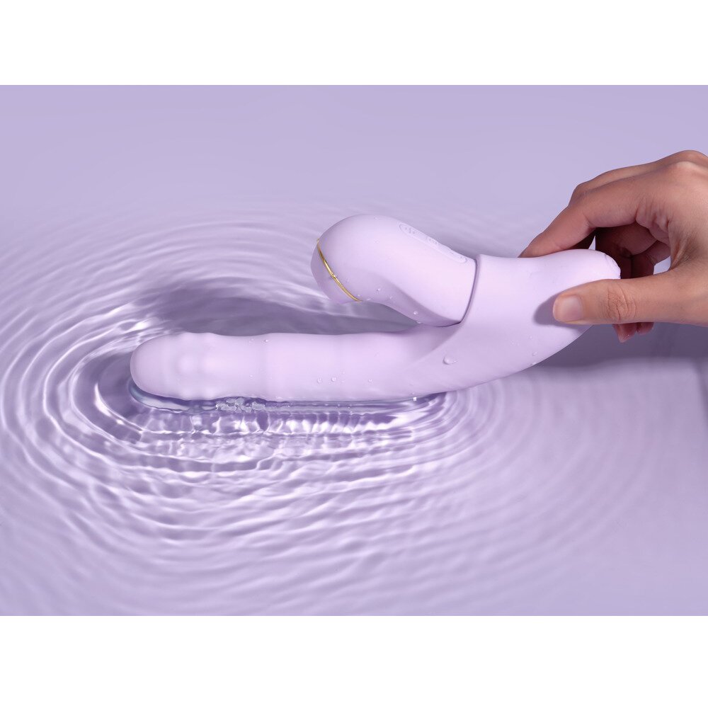19.6cm DuoGlow Thrusting Beaded APP Vibrator with Pulsating Stimulator Svakom