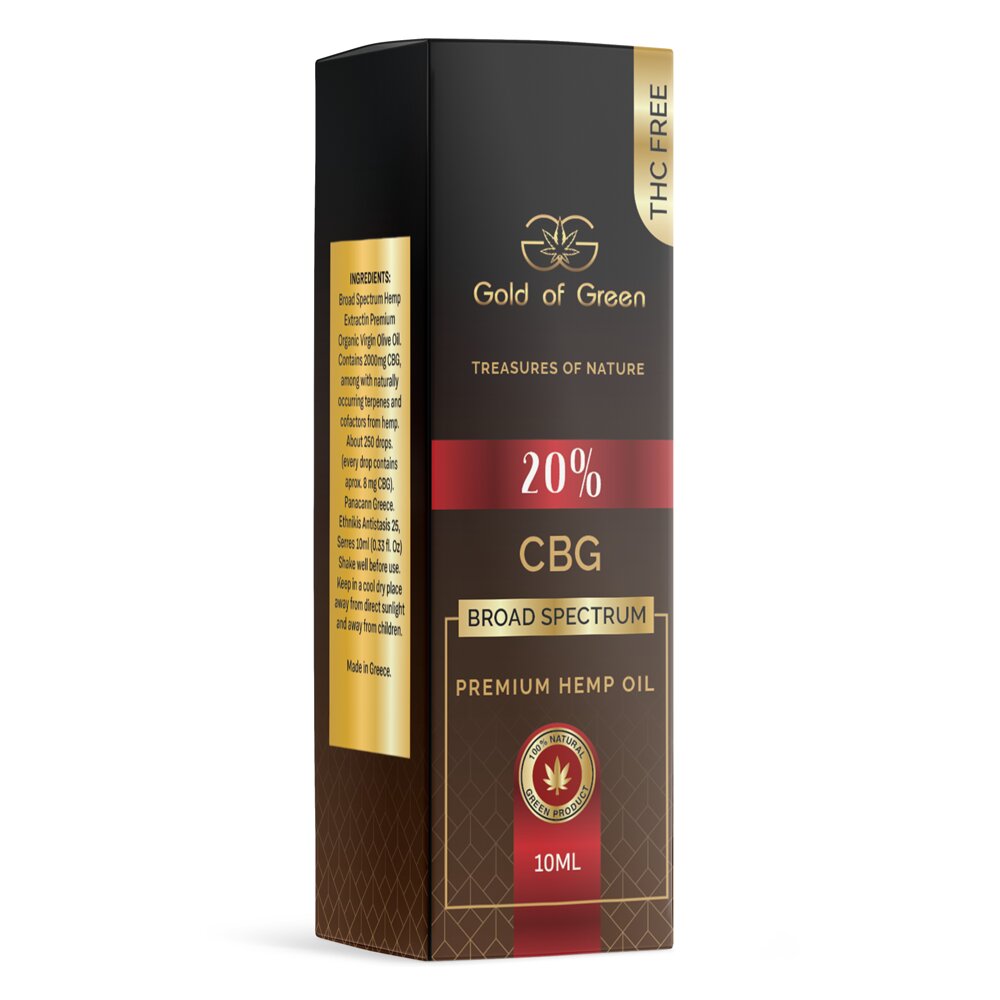 CBG 20% Premium Hemp Oil (CBG 2000mg) 10ml Gold of Green