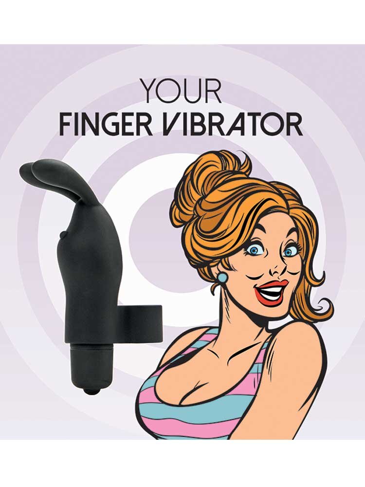 Magic Finger Bunny Vibrator Black FeelzToys