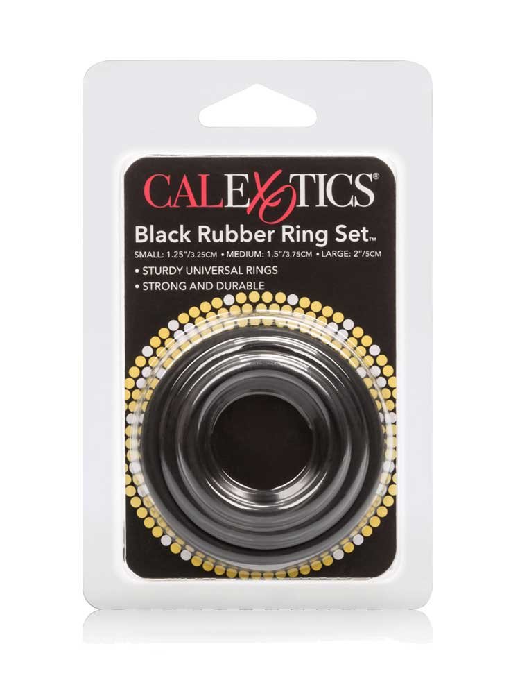 Black Rubber Rings 3 Set by Calexotics