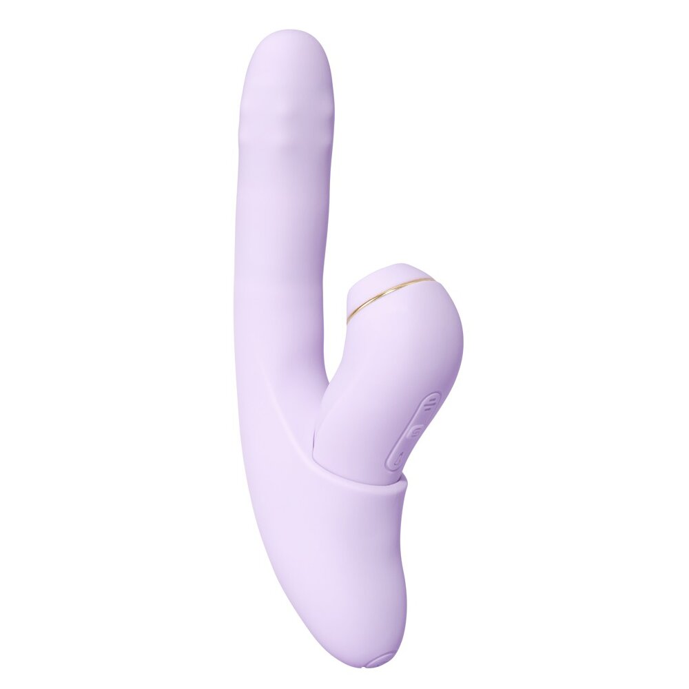 19.6cm DuoGlow Thrusting Beaded APP Vibrator with Pulsating Stimulator Svakom