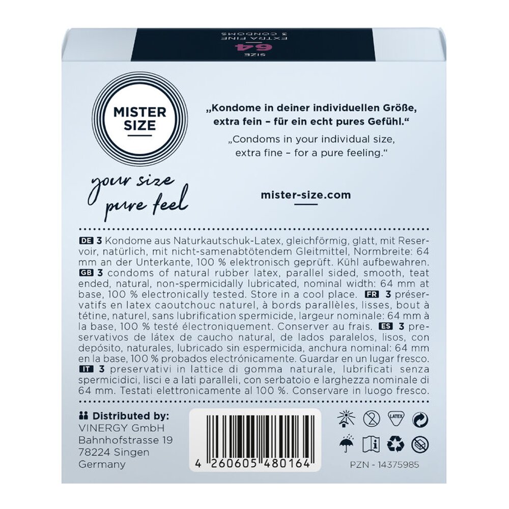 Προφυλακτικά  XXL 3 Pack (64mm) Mister Size