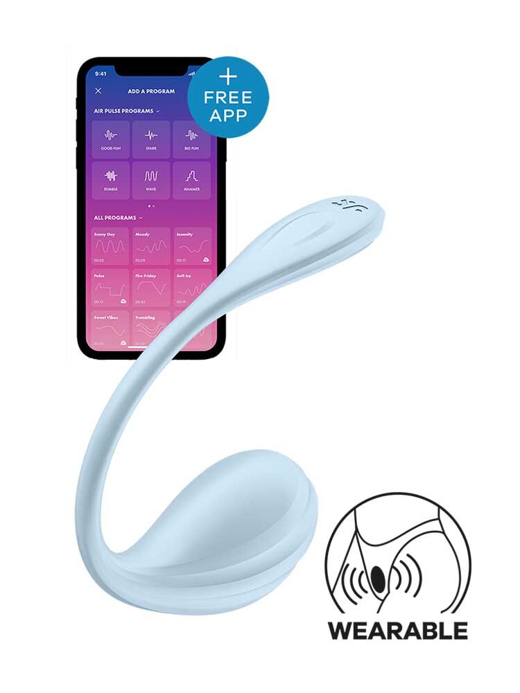 22.0cm Smooth Petal G-Spot Vibrator App Controlled Blue Satisfyer