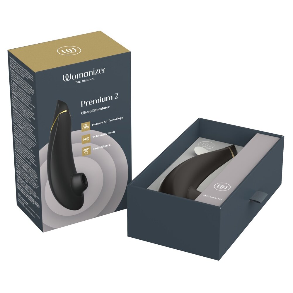 15.5cm Premium 2 Clitoral Stimulator Black by The Original Womanizer