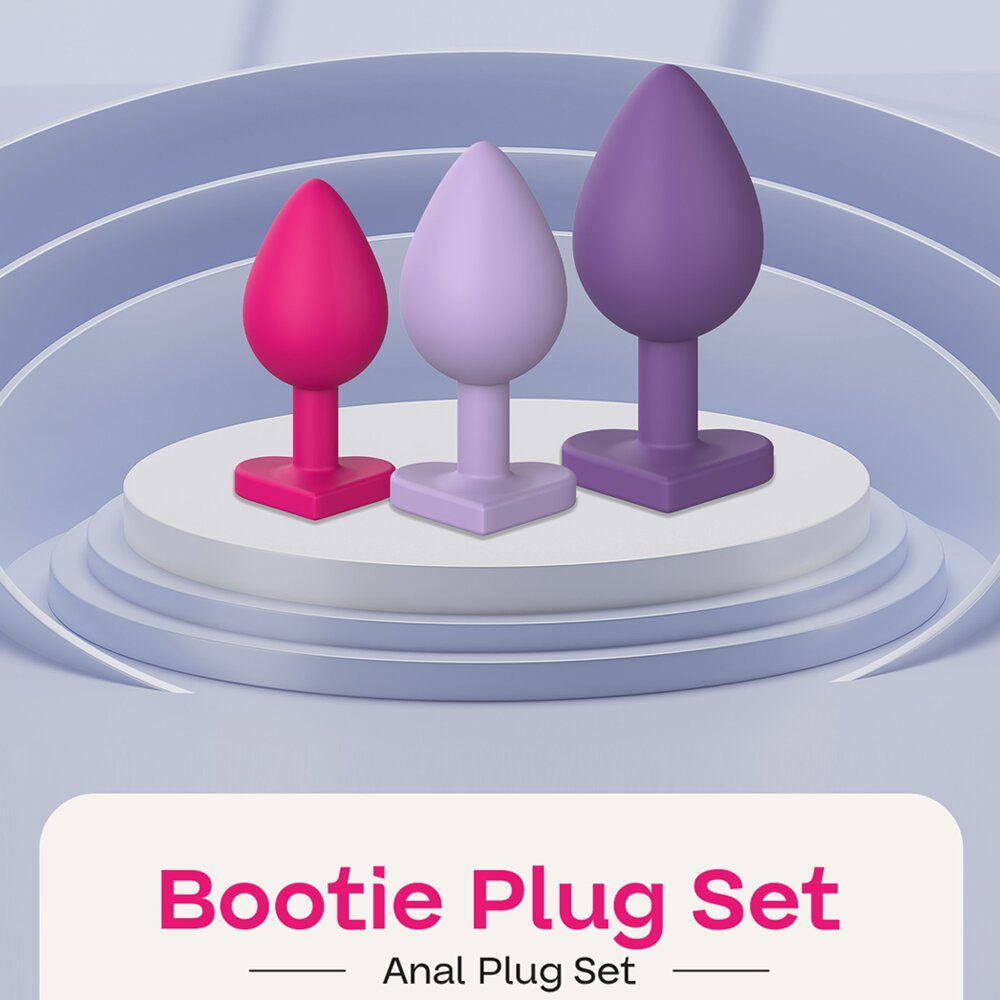 3.4cm Ø Heart Anal Silicone Plug Set Love Signal Dream Toys