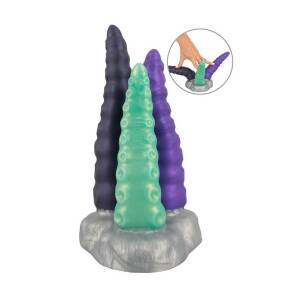 23.0cm Triple Tentacle Silicone Multicolor Dildos Beasty Cocks