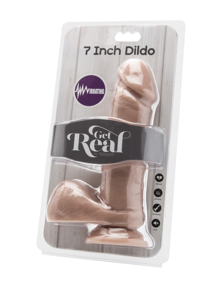 Get Real 18cm Vibrator with balls Natural by ToyJoy