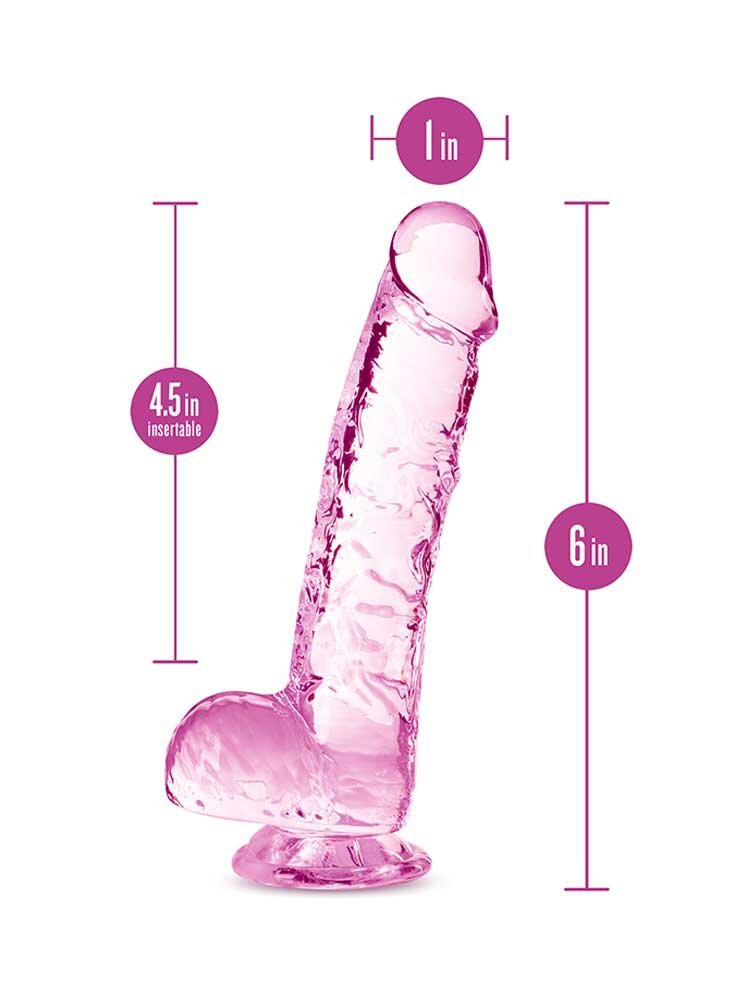 15.2cm Naturally Yours Crystalline Dildo Pink Blush Novelties