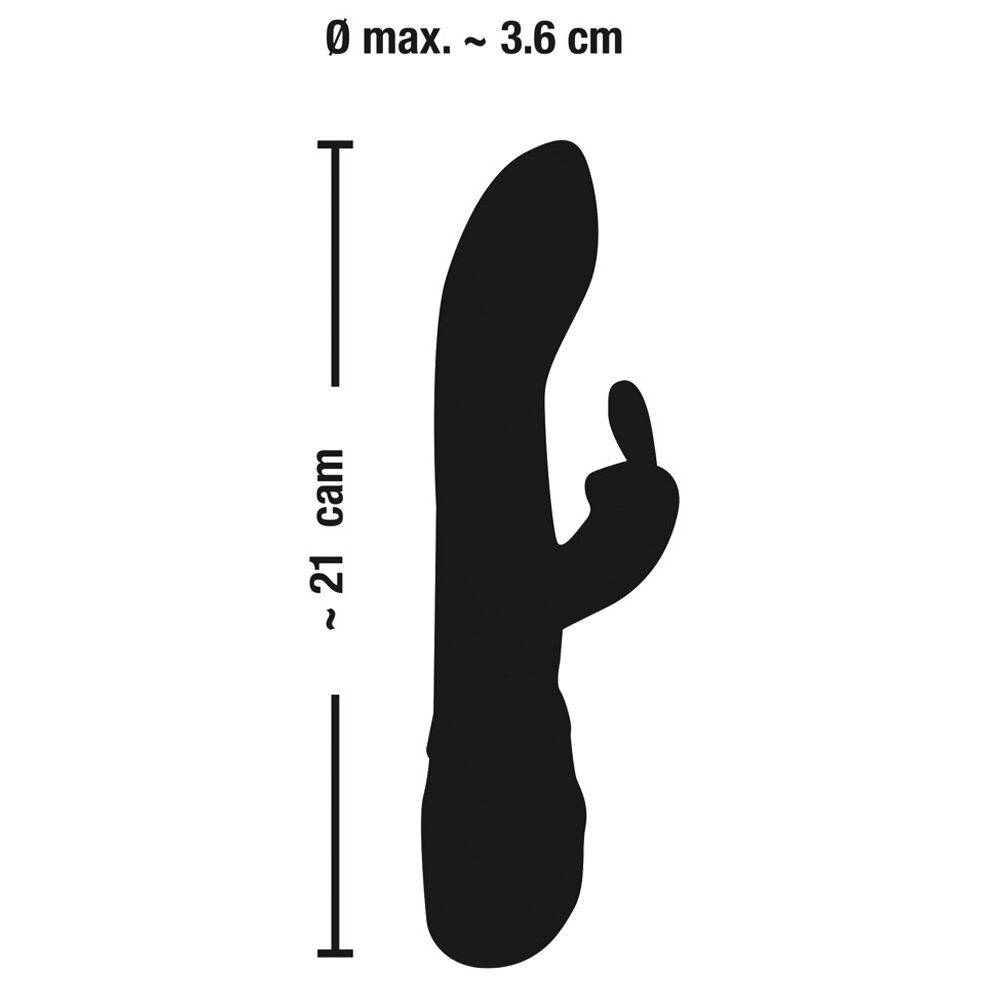 21.0cm Classic 2 Motor Rabbit Vibrator Black Sweet Smile Orion