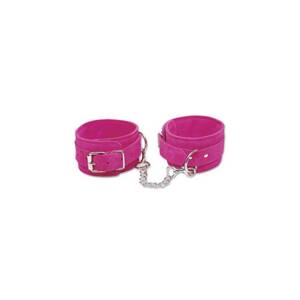 Luxury Suede Pink Wrist Cuffs by Pipedream