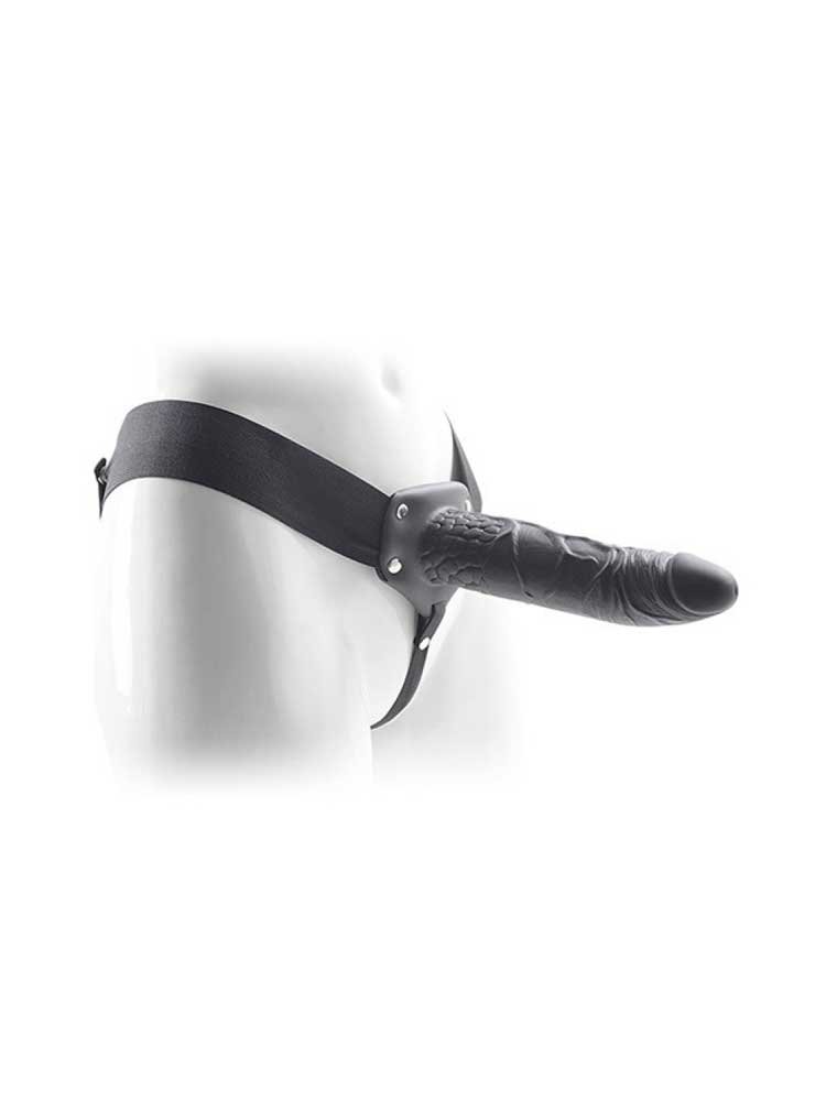 Hollow Vibrating Strap On Real Rapture Black 20.50cm by Toyz4Lovers