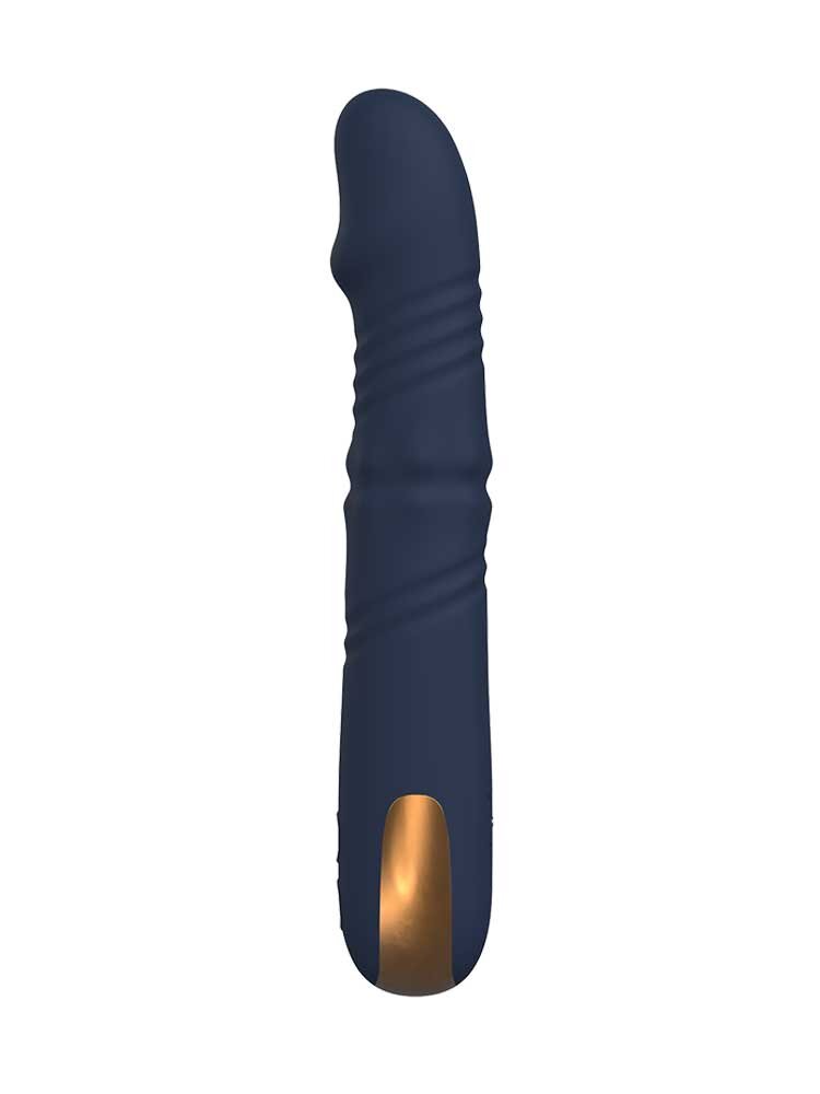 22.3cm Goddess Afrodite Up And Down Vibrator With Rotating Beads Blue Dream Toys