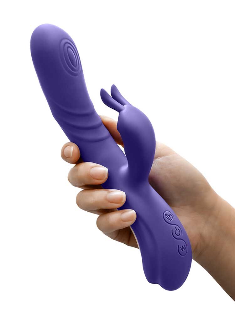 22.1cm Harper Rabbit Vibrator with Dual Stimulation Blue Blush Novelties