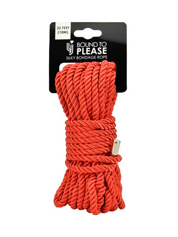 Bound to Please Silky Bondage Rope 10m Red Loving Joy