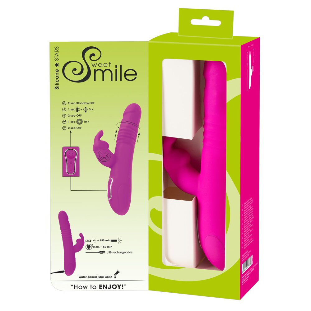 24.7cm Thrusting Pearl Rabbit Vibrator Sweet Smile Orion