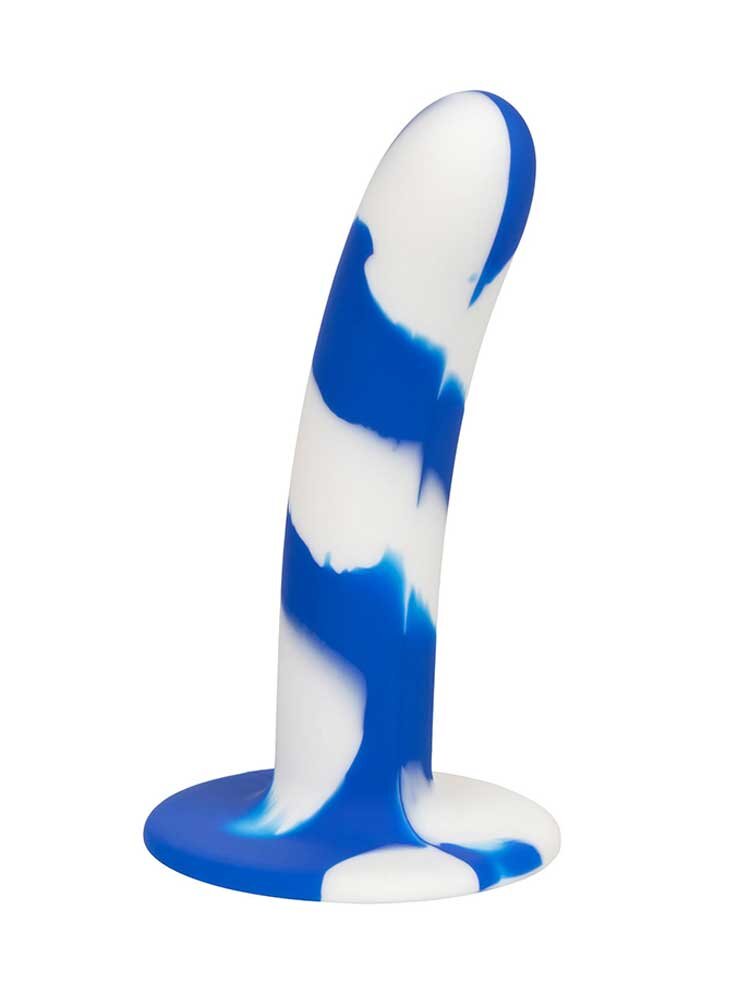 Admiral Swirl Silicone Dildo 14cm White/Blue Calexotics
