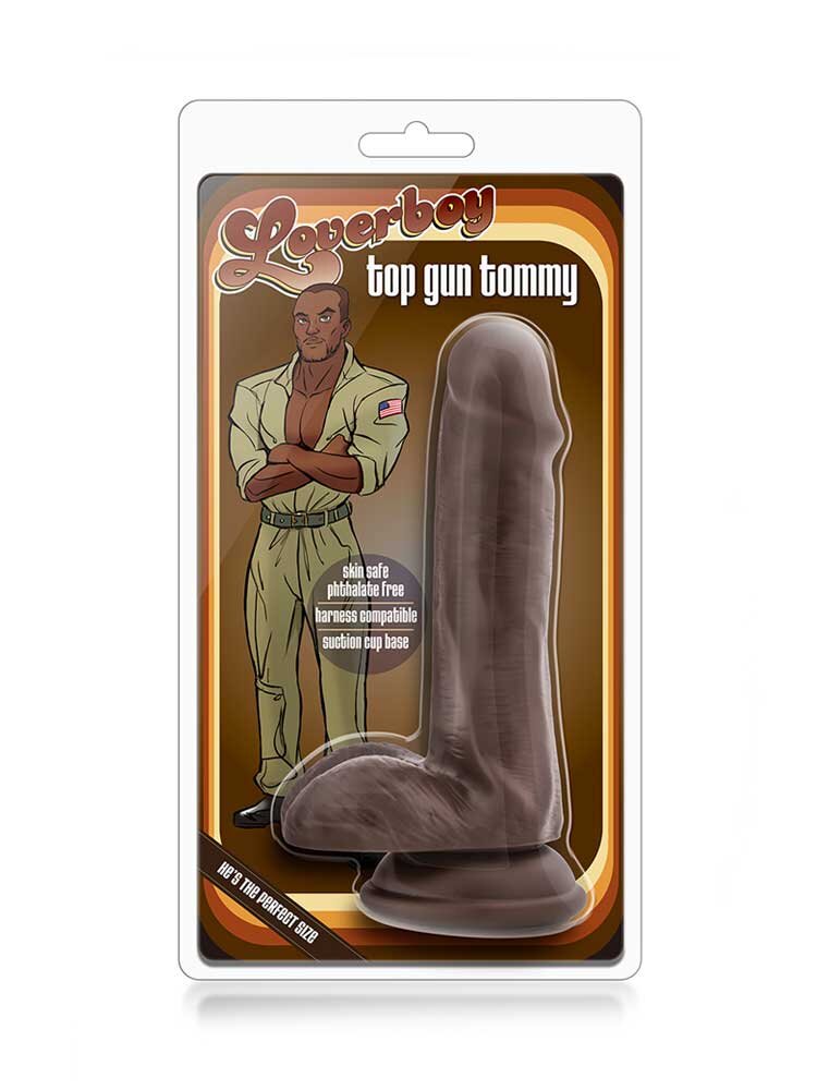 15.2cm Top Gun Tommy Lover Boy Realistic Dildo Brown Blush Novelties