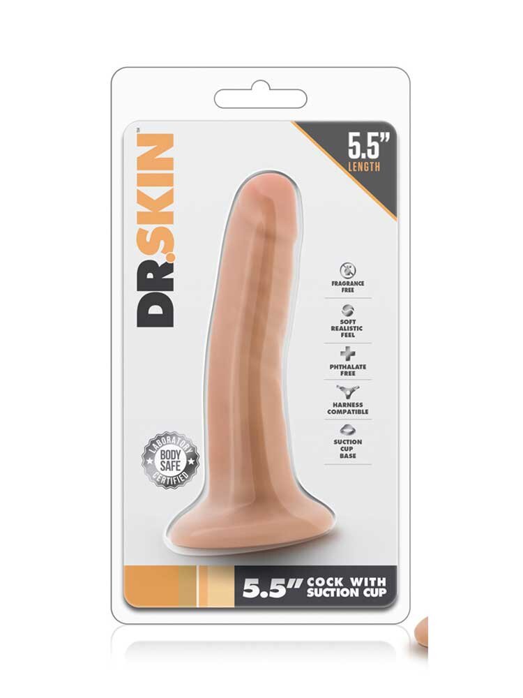 13.9cm Dr Skin Realistic Dildo with Balls Vanilla Blush Novelties