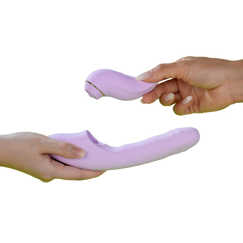 19.6cm DuoGlow Thrusting Beaded APP Vibrator with Pulsating Stimulator Svakom