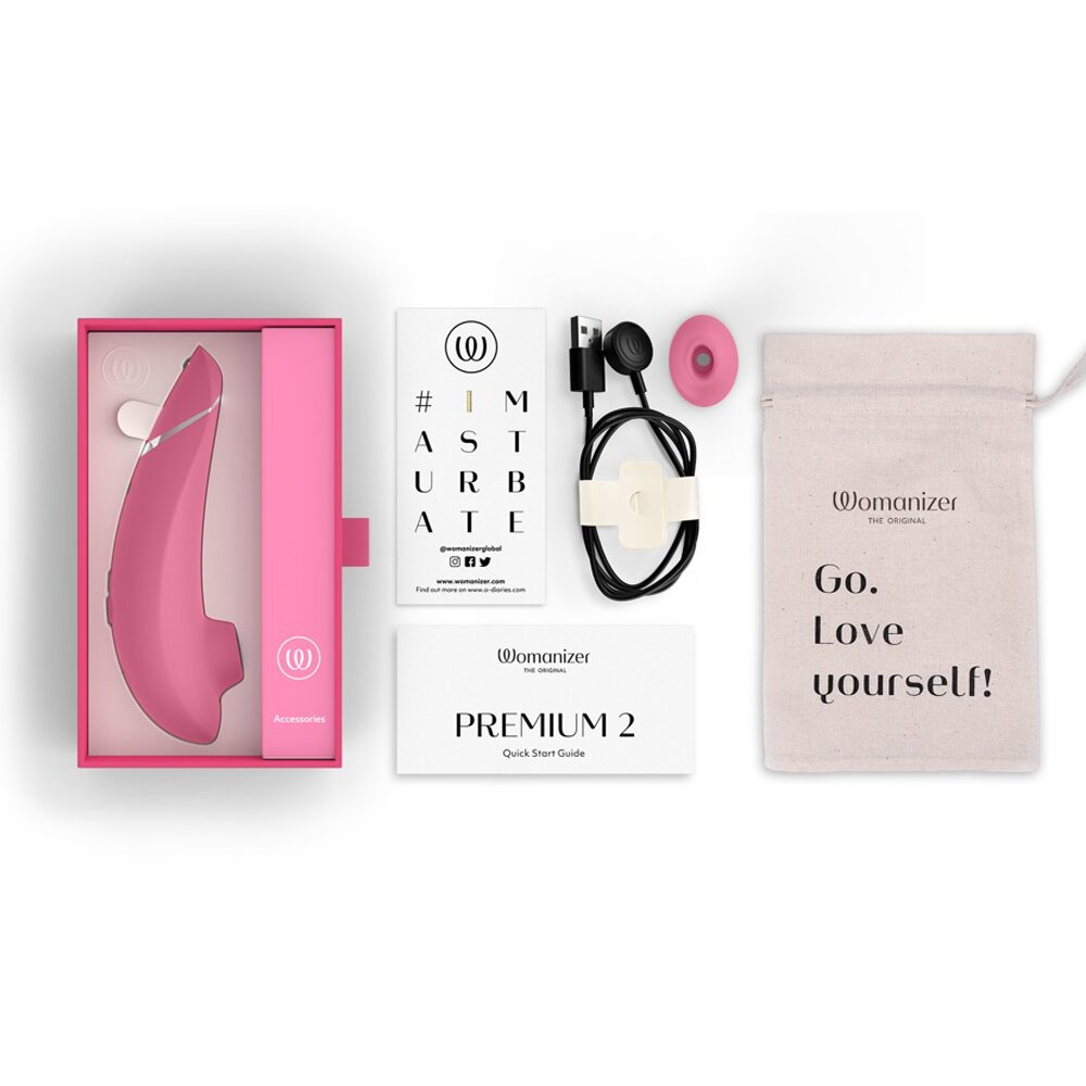 15.5cm Premium 2 Clitoral Stimulator Raspberry by The Original Womanizer