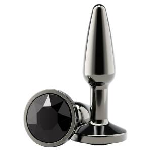 1.9cm Ø Tapered Small Gunmetal Plug Black 7.8cm Ns Novelties