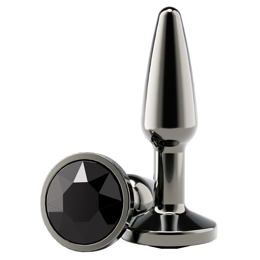 1.9cm Ø Tapered Small Gunmetal Plug Black 7.8cm Ns Novelties