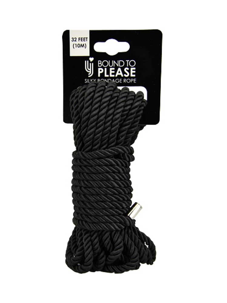 Bound to Please Silky Bondage Rope 10m Black Loving Joy