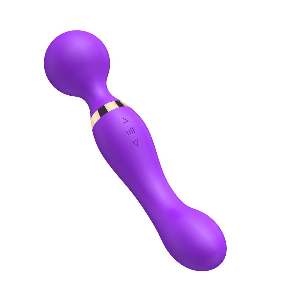 21.5cm Dual Ended 2 Motors Wand Vibrator Purple Loving Joy