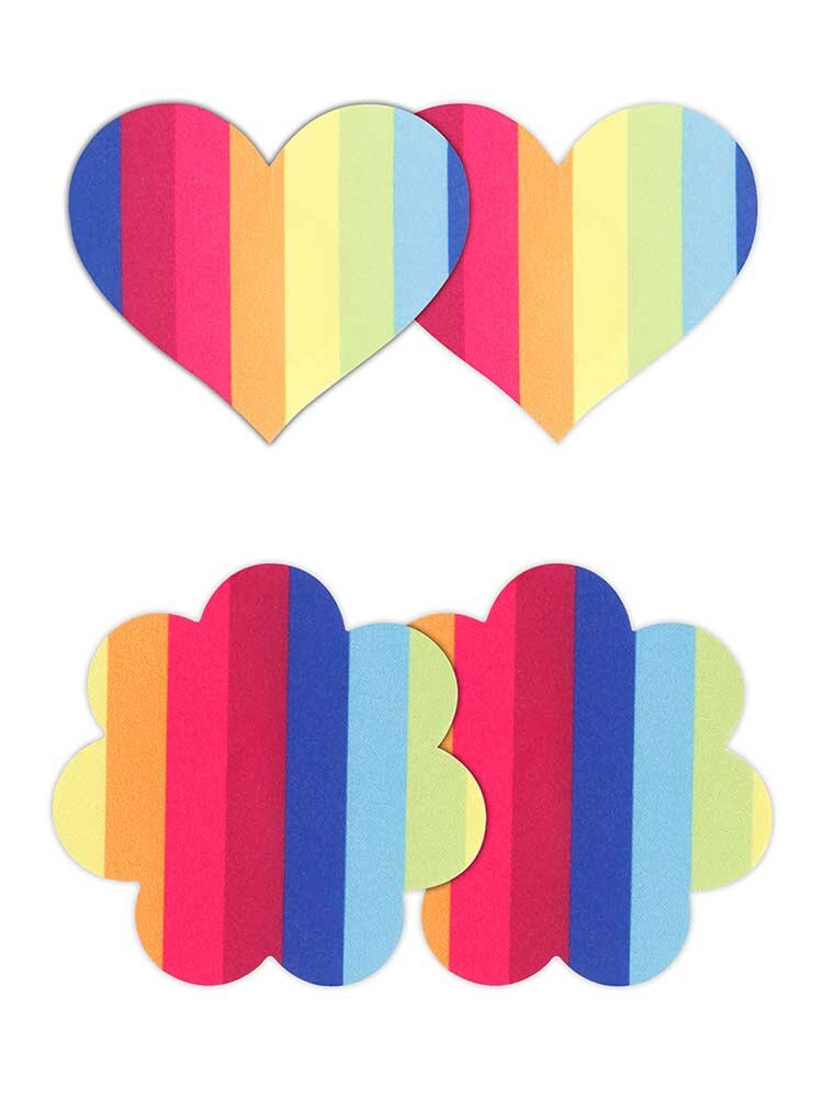 Pride Heart & Flower Rainbow (2 Pairs) Pretty Pasties NS Novelties