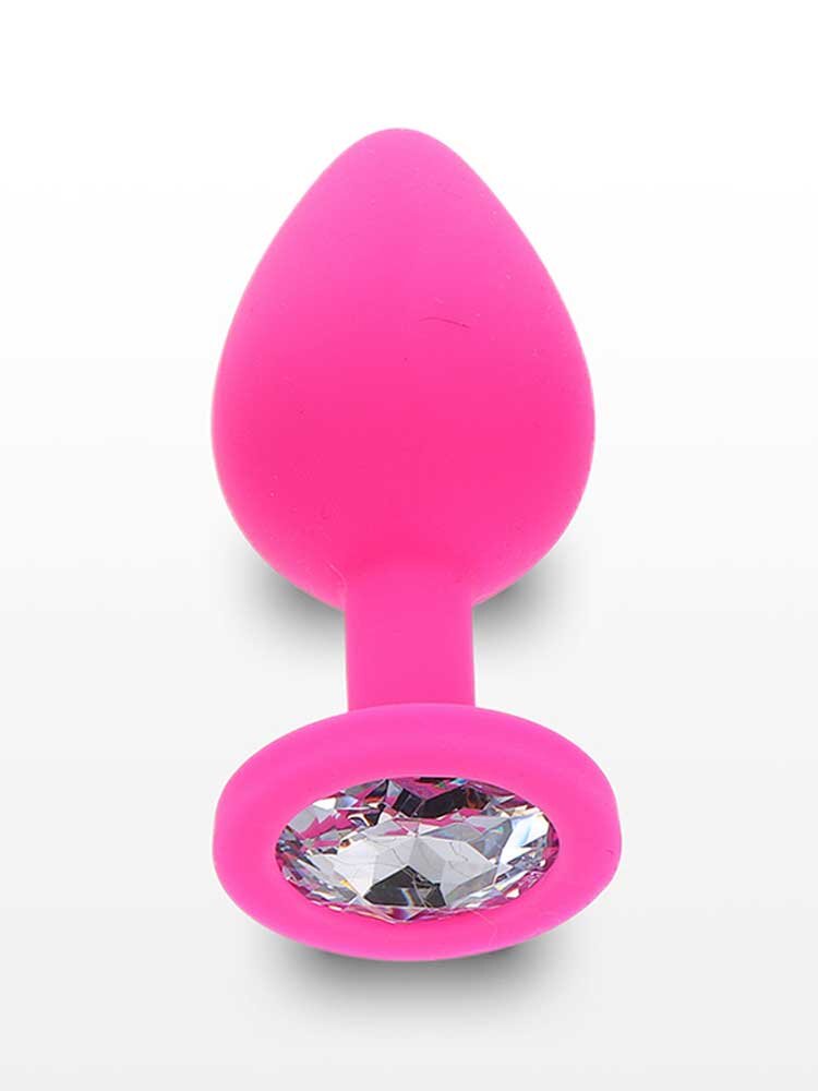 Diamond Booty Jewel Clear Medium Pink by ToyJoy