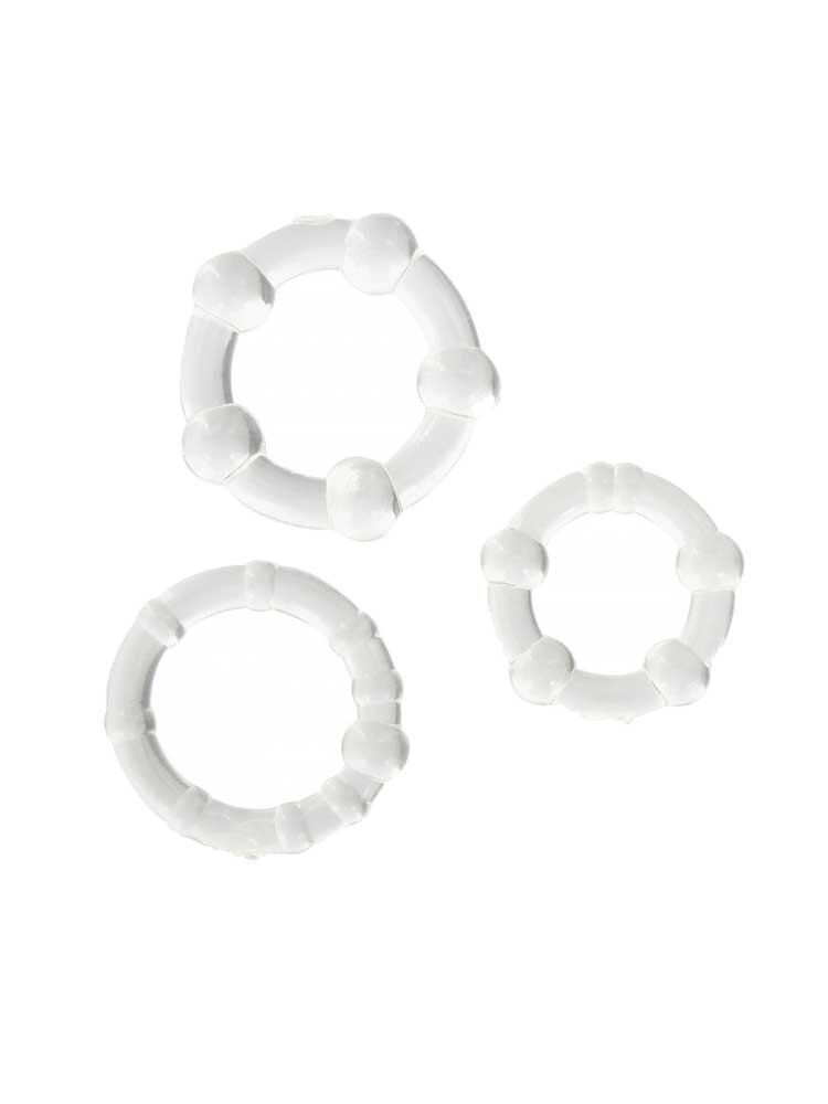 Stay Hard Cock Rings Clear (3 set) by Seven Creations