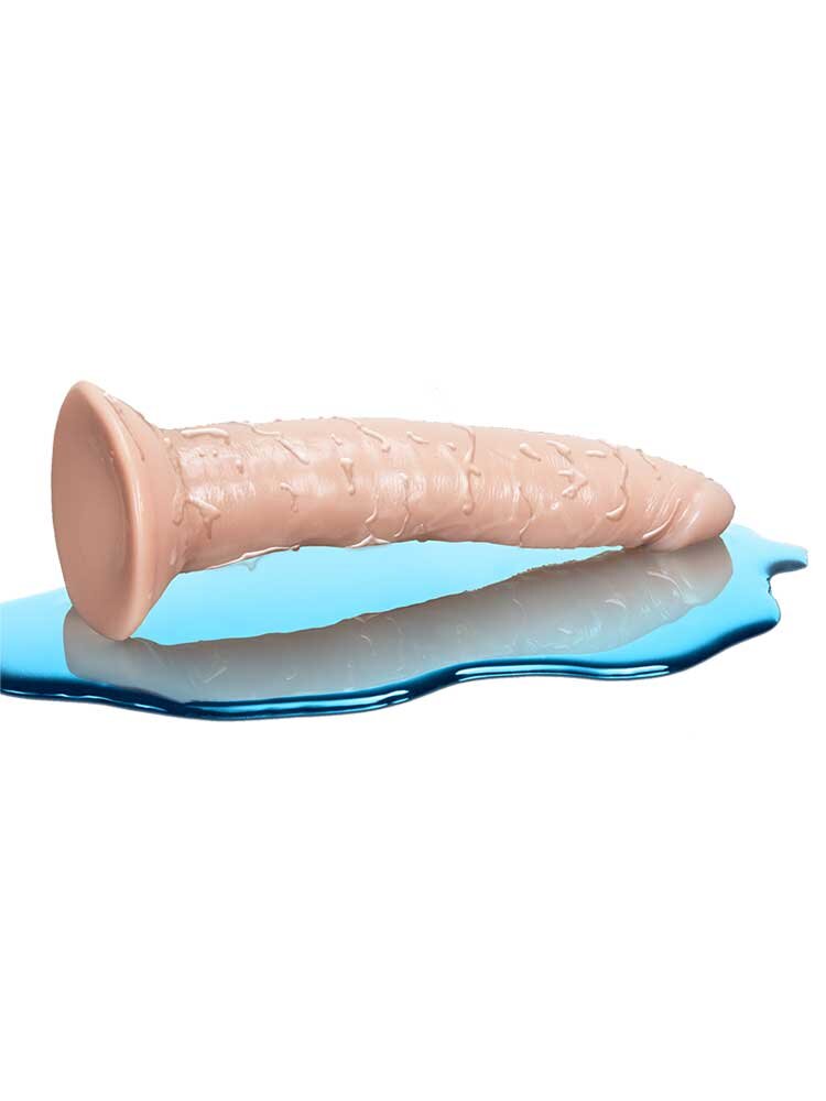 19.0cm Self Lubricating Dildo Dr Skin Vanilla Blush Novelties