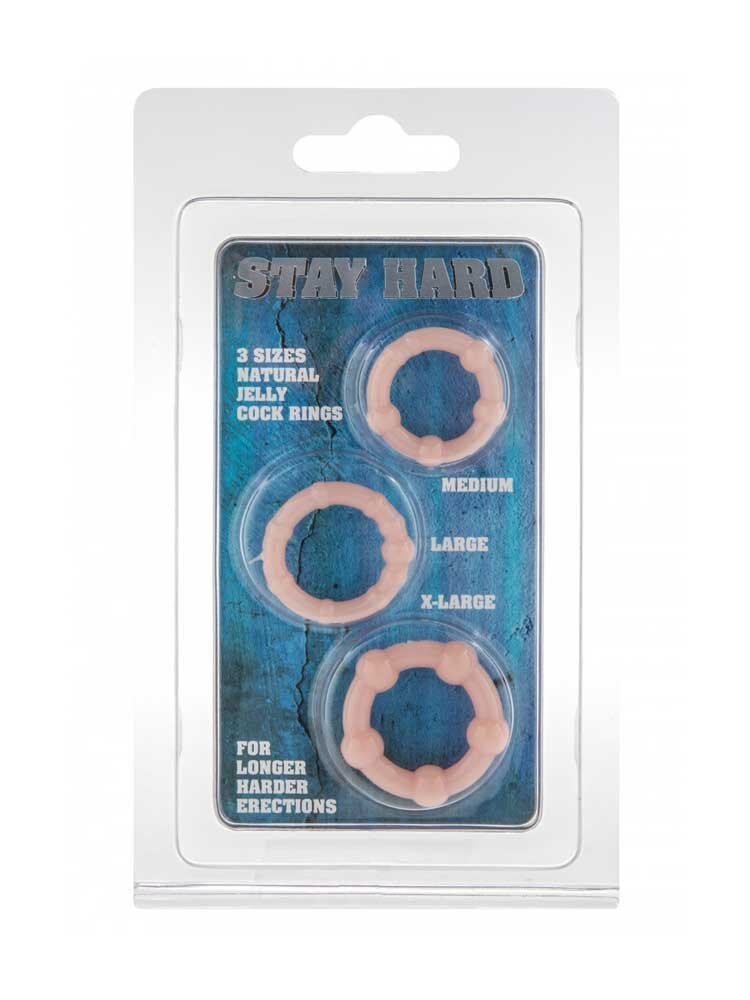 Stay Hard Cock Rings Flesh (3 set) by Seven Creations