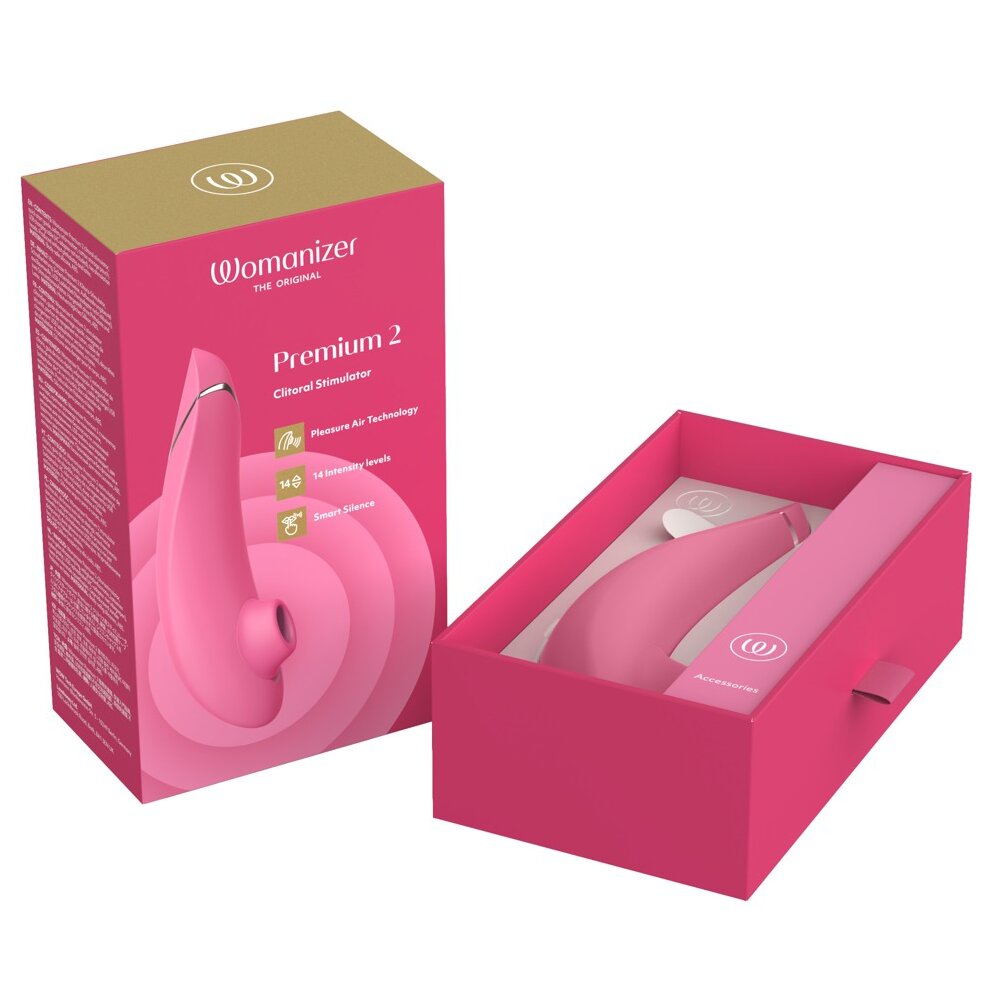 15.5cm Premium 2 Clitoral Stimulator Raspberry by The Original Womanizer