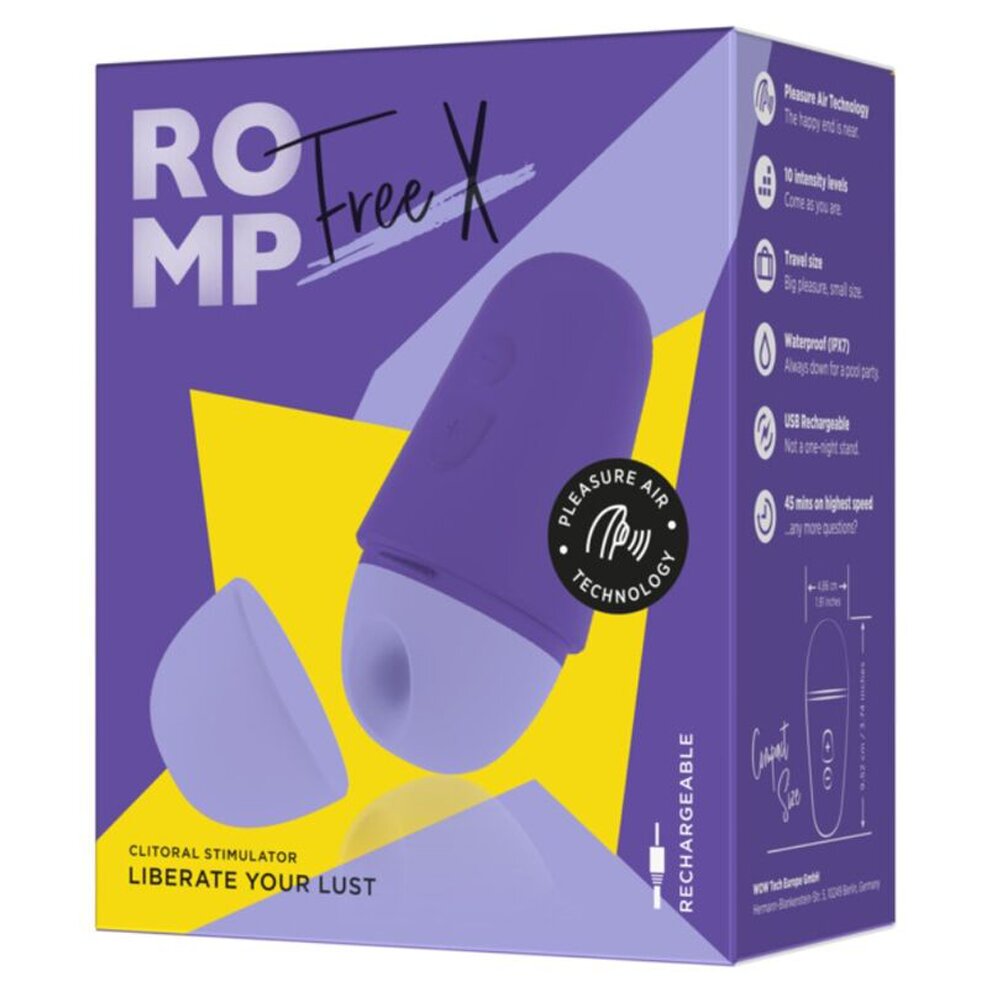 9.5cm Free-X Clitoral Air Technology Stimulator Romp